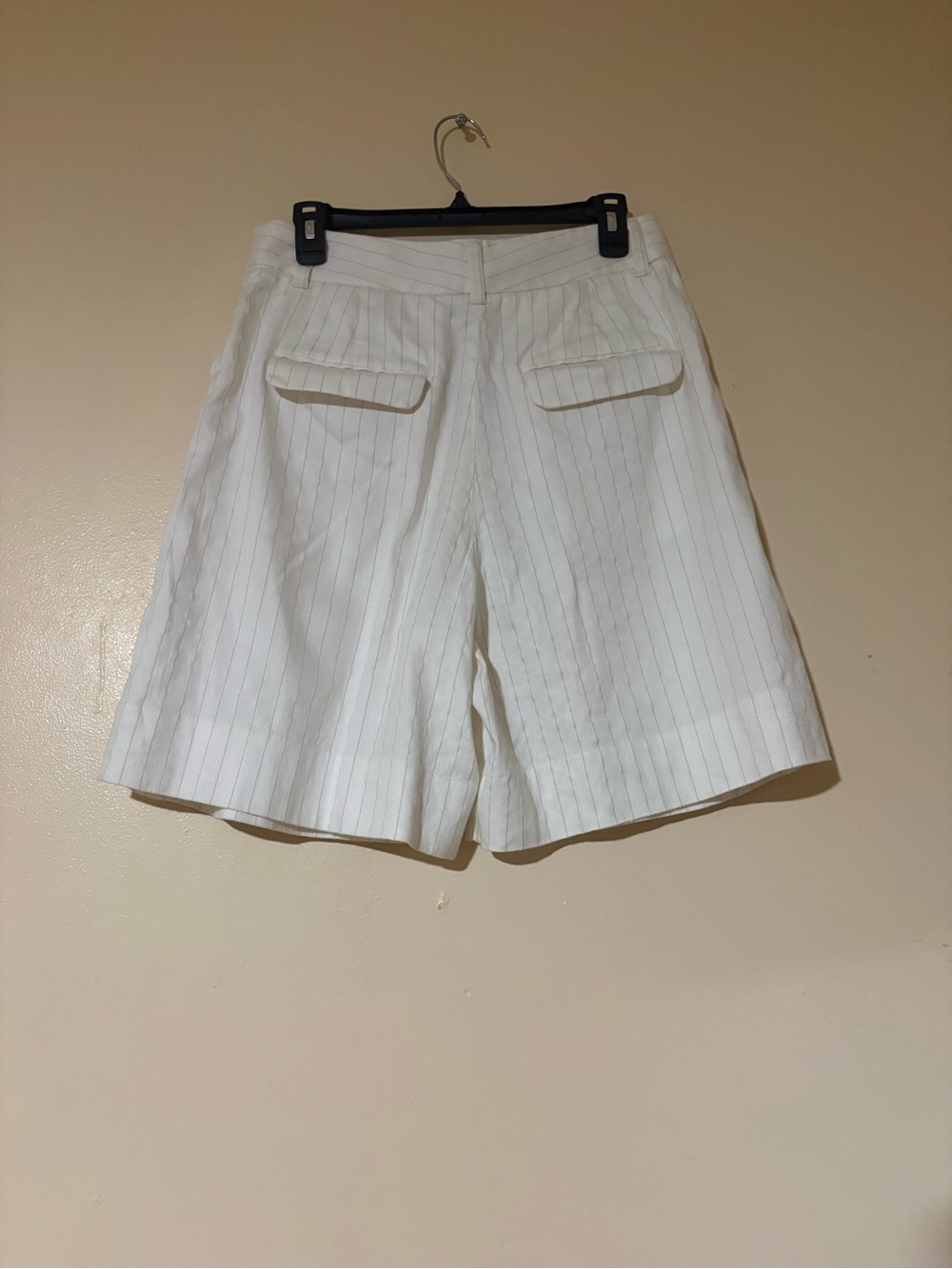 Banana Republic White Pinstripe Bermuda Shorts - Picture 3 of 5
